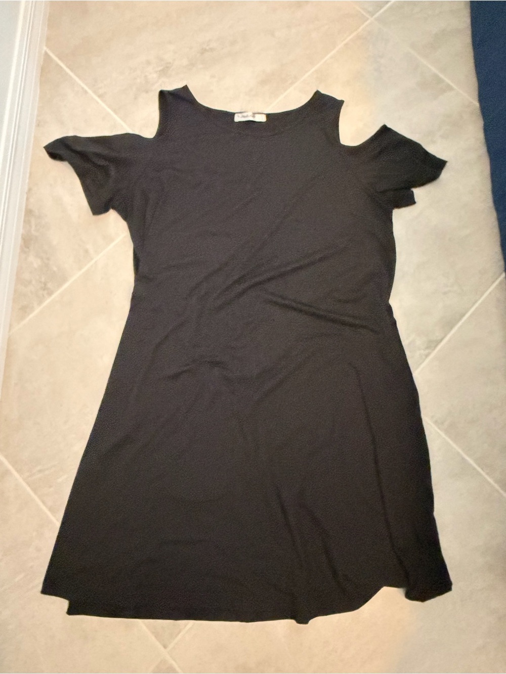 Cold-Shoulder Black Mini Dress